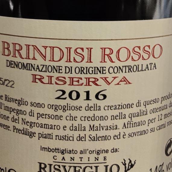 Etikett Brindisi Rosso